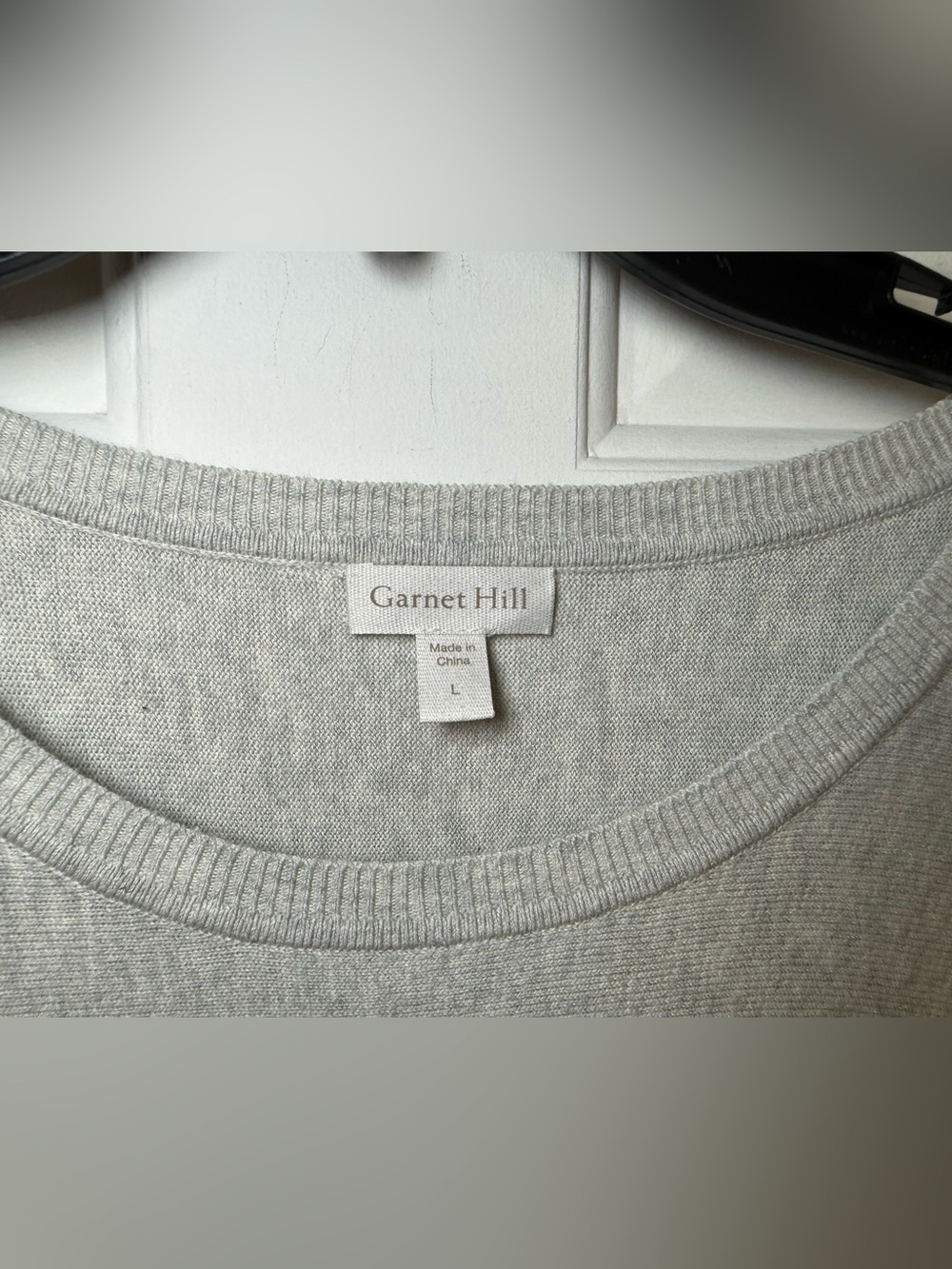 Garnet Hill Gray Heather Kangaroo Pocket Sweater LARGE 100% Organic Cotton - Picture 2 of 11